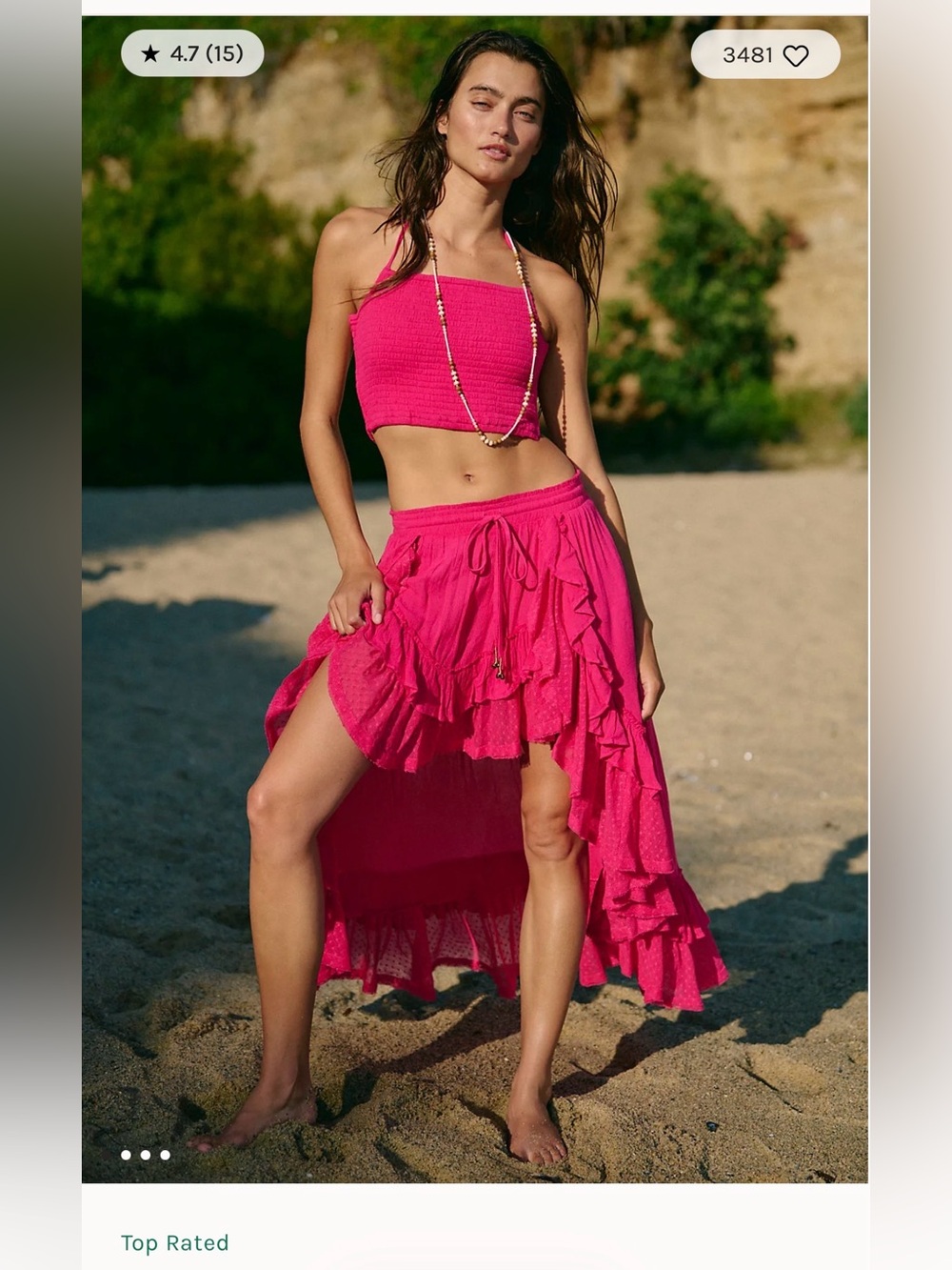 BNWT Free People Seaside Bliss set in Pink Peacock